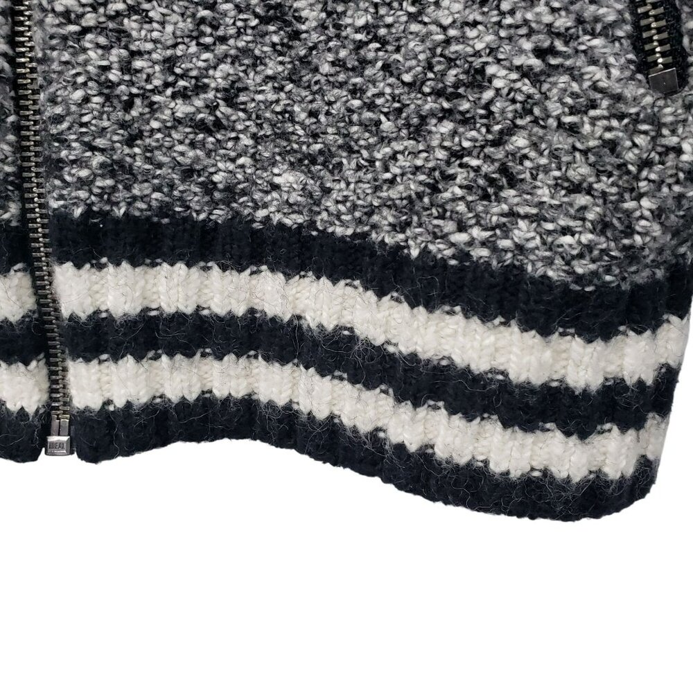American Eagle Outfitters Womens S Black Gray Knit Bomber Jacket Full Zip - Picture 2 of 12